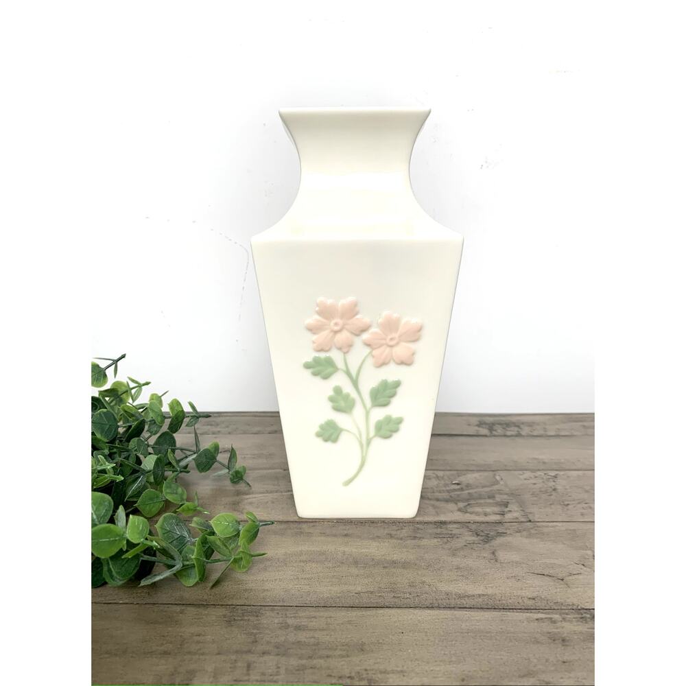 Vintage Lenox Ivory Vase with Raised Floral Design